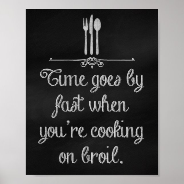 Kitchen chalk art prints, Chalkboard Poster (Front)