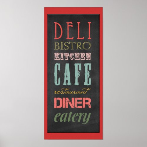 kitchen_chalkboard KITCHEN RESTAURANT DELI CAFE BI Poster