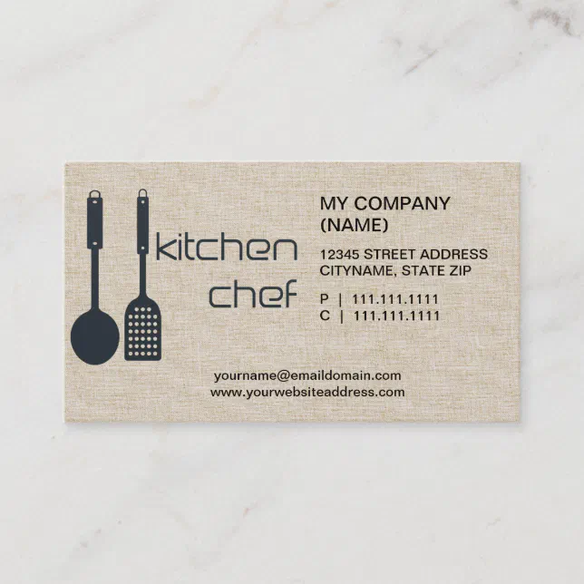 Kitchen Business Card Examples Kitchen Chef Business Card | Zazzle