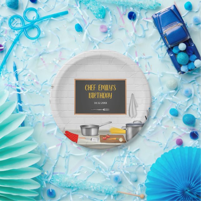 Kitchen Chef Cooking Birthday Party Paper Plates (Party)