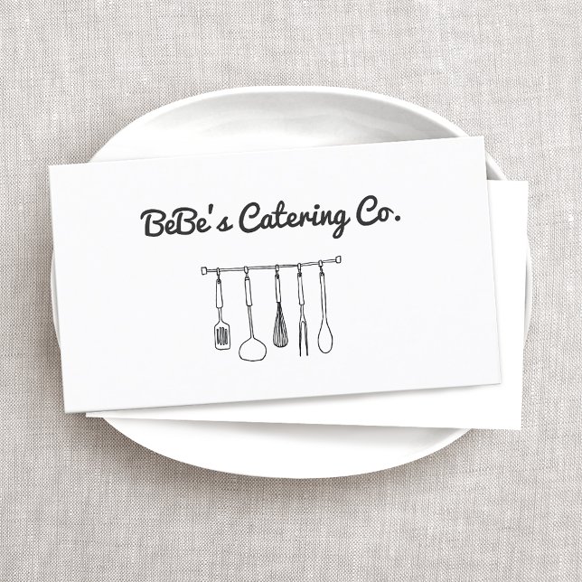 Kitchen Chef Cooking Utensils Catering Business Card (Creator Uploaded)