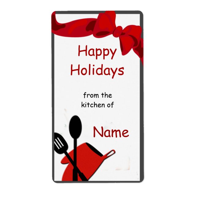 Kitchen Chef Utensils Icon Gift Label (Front)