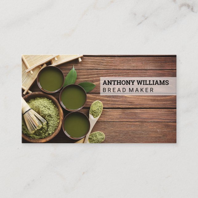Kitchen | Chef | Wood | Utensils Business Card (Front)