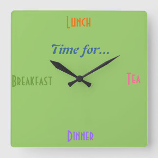 Kitchen Clock~A gift for Foodies Diner Restaurant Square Wall Clock