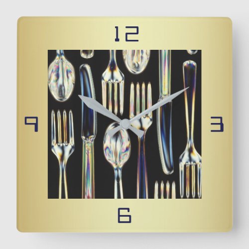 KITCHEN CLOCK WITH KNIVES FORKS AND SPOONS