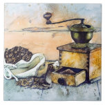Kitchen Coffee Grinder Kitchen Food Art 6&quot; Ceramic Tile at Zazzle