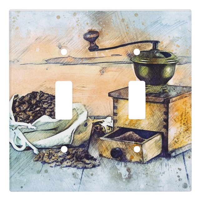 Kitchen Coffee Grinder Kitchen Food Art  Light Switch Cover (Front)