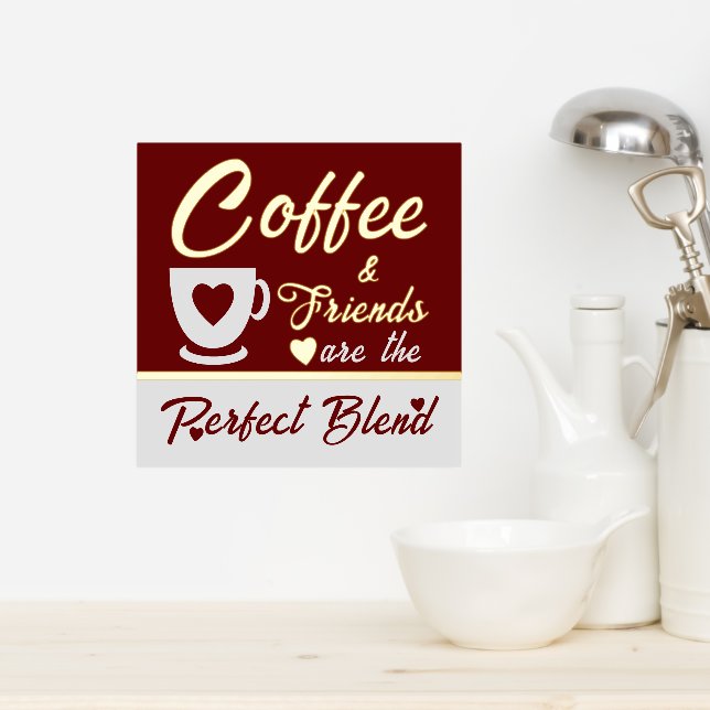 Kitchen coffee lover burgundy gold foil prints (In Situ (Kitchen))