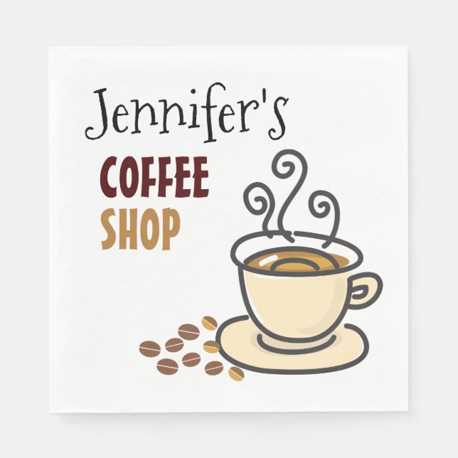 Kitchen Coffee Shop Personalized Paper Napkins (Front)