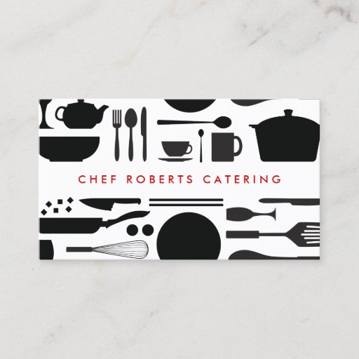Customizable Kitchen Collage Black/White Business Card