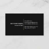 Kitchen Collage Faux Gold/Black Business Card (Back)