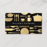 Kitchen Collage Faux Gold/Black Business Card