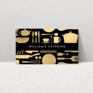 Kitchen Collage Faux Gold/black Business Card at Zazzle