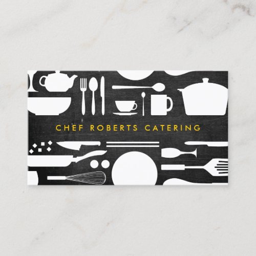 BLACK AND WHITE KITCHEN COLLAGE No. 4 Business Card Template