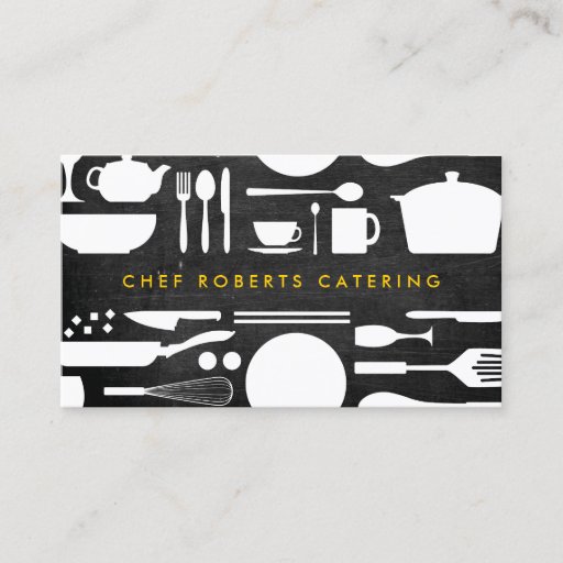 Customizable BLACK AND WHITE KITCHEN COLLAGE No. 4 Business Card Template