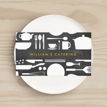 Kitchen Collage On Chalkboard Background Business Card by 1201am at Zazzle