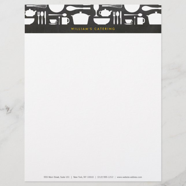 Kitchen Collage on Chalkboard Background Letterhead (Front)