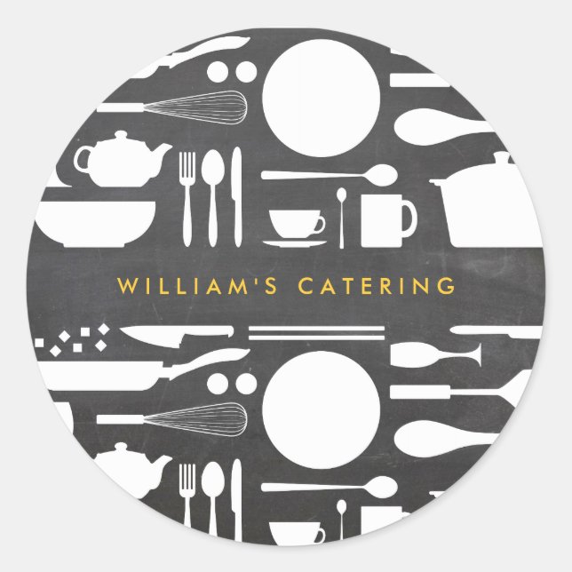 Kitchen Collage on Chalkboard Background Sticker (Front)