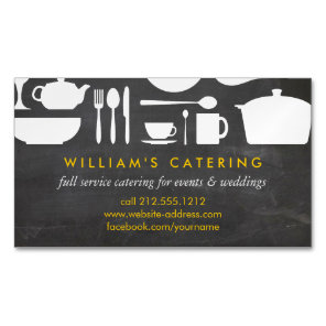 Kitchen Collage on Chalkboard Magnetic Business Card