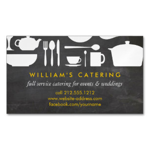 Kitchen Collage on Chalkboard Magnetic Magnetic Business Card