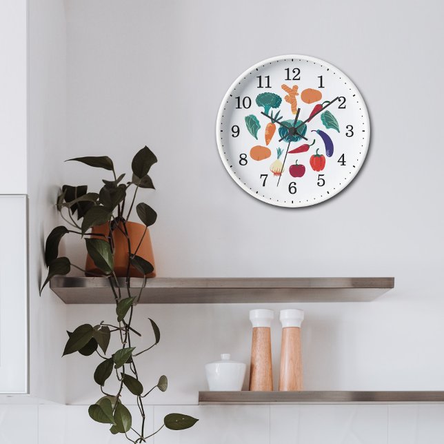 Kitchen Colorful Vegetables Wall  Clock (Creator Uploaded)
