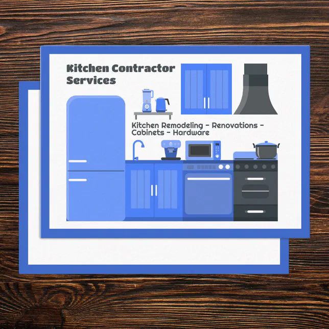 Kitchen Contractor Business Card | Zazzle