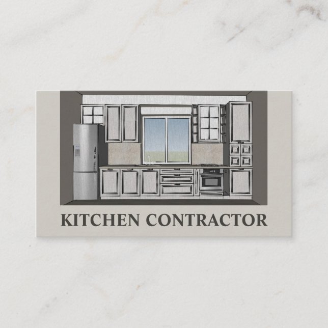 Kitchen Contractor Cabinetry Carperntry Brown Card (Front)