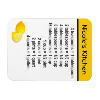 Liquid Measurement Conversion Chart Magnet