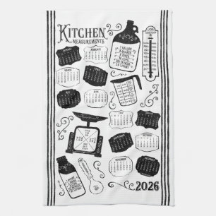 Kitchen Conversions 2026 Calendar Kitchen Towel
