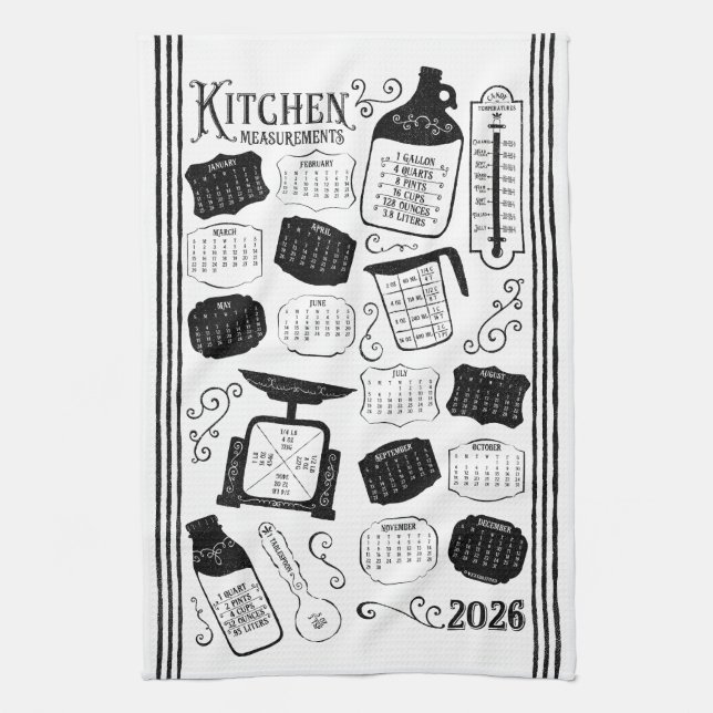 Kitchen Conversions 2026 Calendar Towel (Vertical)