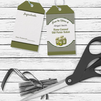 Kitchen Cooked Pickles And Relish Gift Tag by pinkladybugs at Zazzle