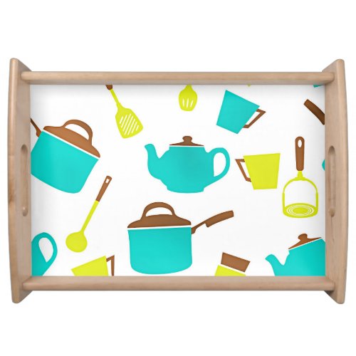 Kitchen cookery pattern serving tray