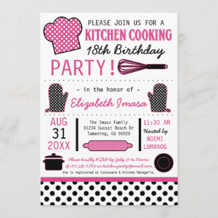 Kitchen Cooking Birthday Party Invitation