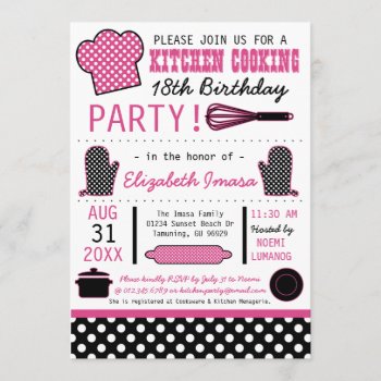 Kitchen Cooking Birthday Party Invitation by RenImasa at Zazzle