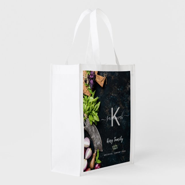 Kitchen cooking food groceries name grocery bag (Back Side)