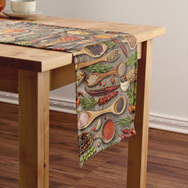 Kitchen Cooking Herbs & Spices Table Runner (In Situ)