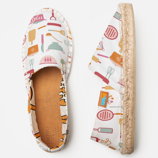 Kitchen Cooking Pattern Espadrilles (Side)