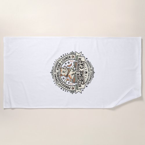 Kitchen Counter Crime Cat Kitchen Counter Crime Ca Beach Towel
