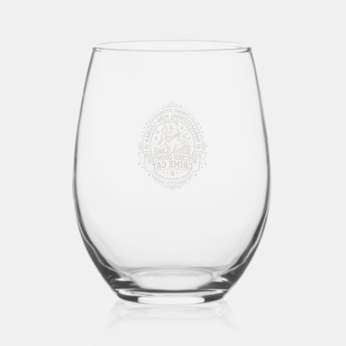 Kitchen Counter Crime Cat Kitchen Counter Crime Ca Stemless Wine Glass