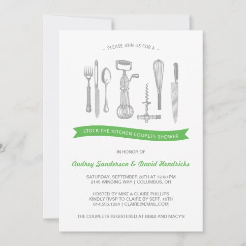 Kitchen Couples Shower Personalized Invitations