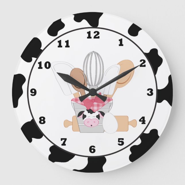 Kitchen Cow fun cartoon wall clock (Front)