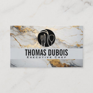 Kitchen Culinary Tools Marble Chef Business Card
