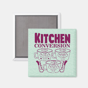 KITCHEN CUPS CONVERSION CHART MAGNET