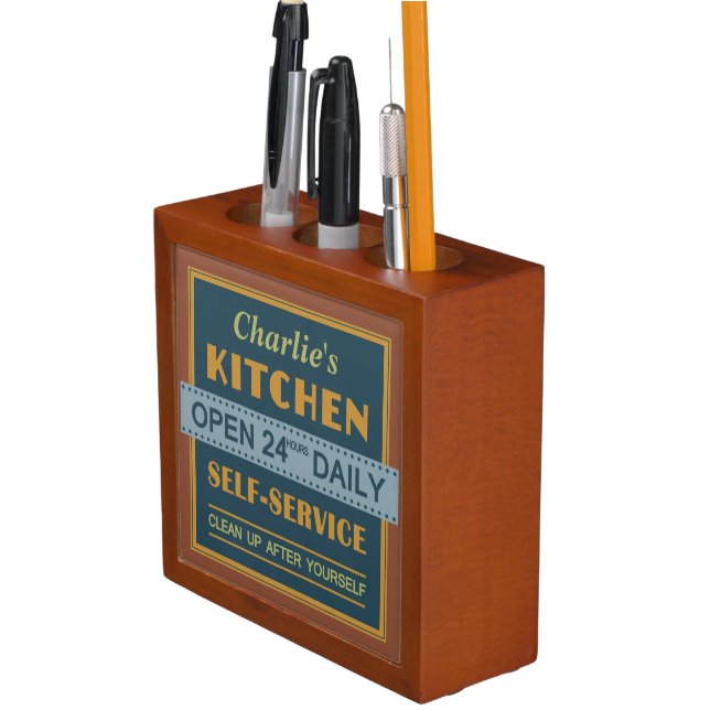 Kitchen – custom name – desk organizer (In Situ)
