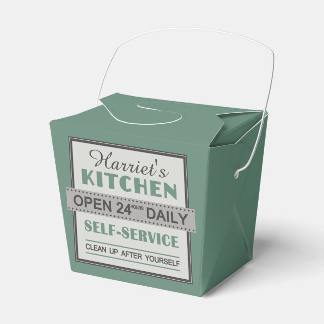 Kitchen – custom name – favor boxes (Front Side)