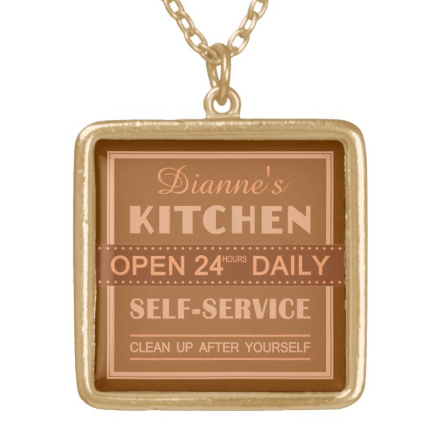 Kitchen – custom name – necklace (Front)