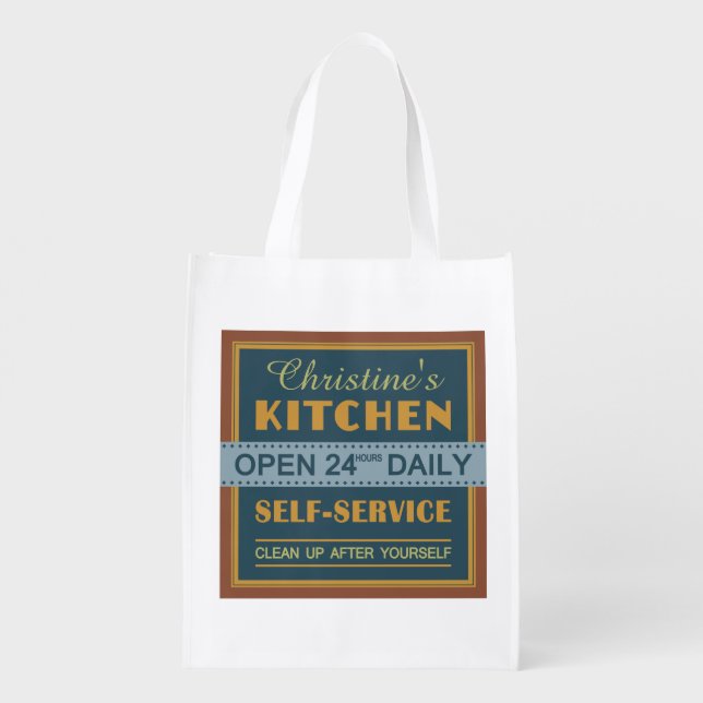 Kitchen – custom name – reusable bag (Back)