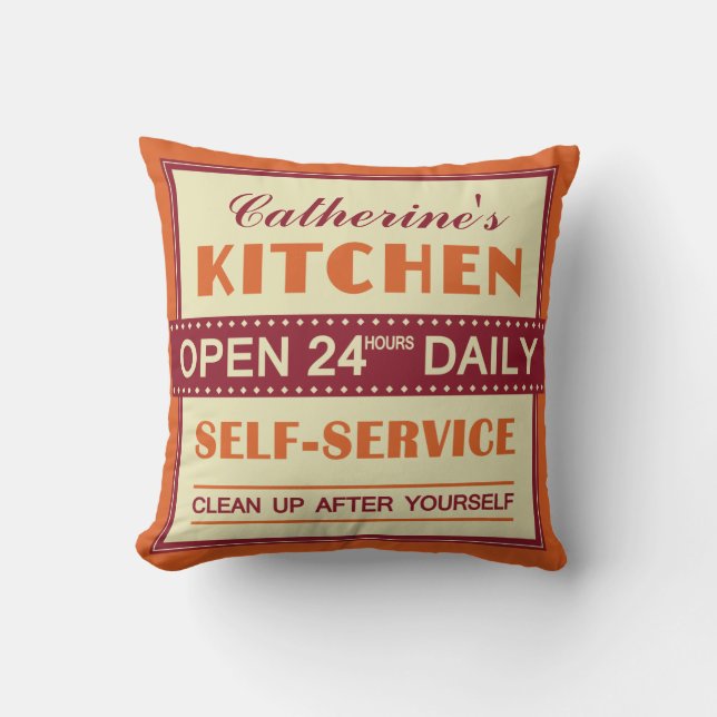 Kitchen – custom name – throw pillow (Front)
