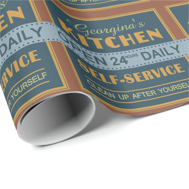 Kitchen – custom name – wrapping paper (Roll Corner)