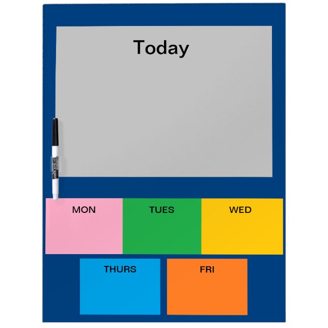 Kitchen Days of the Week Colors Note Board 13 (Front)